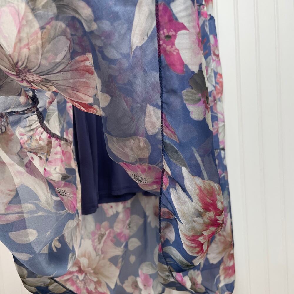 NWT LARA G by Lara Guidotti Garden Floral Airy Silk Blend Maxi Dress Size L - Picture 4 of 9